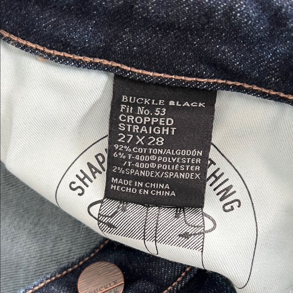 Buckle Dark Indigo Ankle Crop Jeans - Blue - Picture 2 of 5